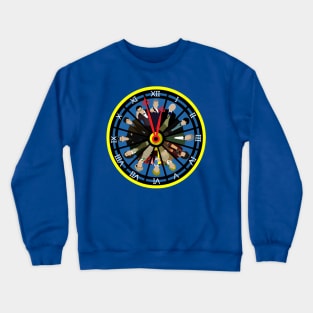 Tick Tock Doctor clock (Blue) Crewneck Sweatshirt